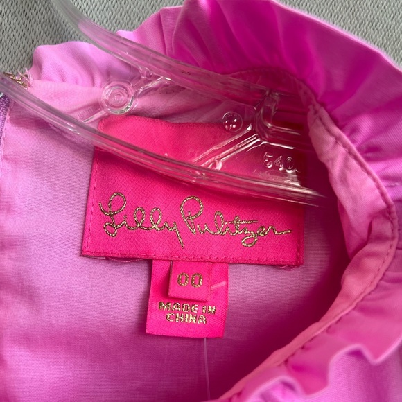 Lilly Pulitzer Elina Stretch Sleeveless Ruffle Tiered Dress Pink Size 00 - Picture 3 of 4